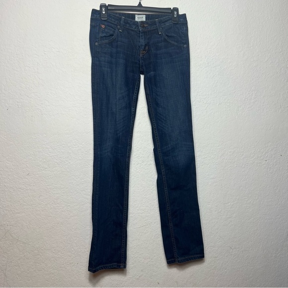 Hudson Low Rise Flap Bottom Straight Leg Denim Jeans - Picture 1 of 8